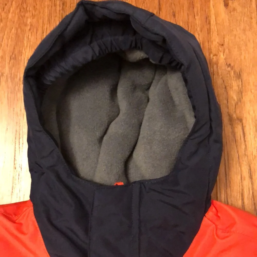The Children’s Place 2T Hooded Winter Jacket, Navy Blue and Orange